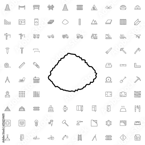 Gravel icon. set of outline construction icons.