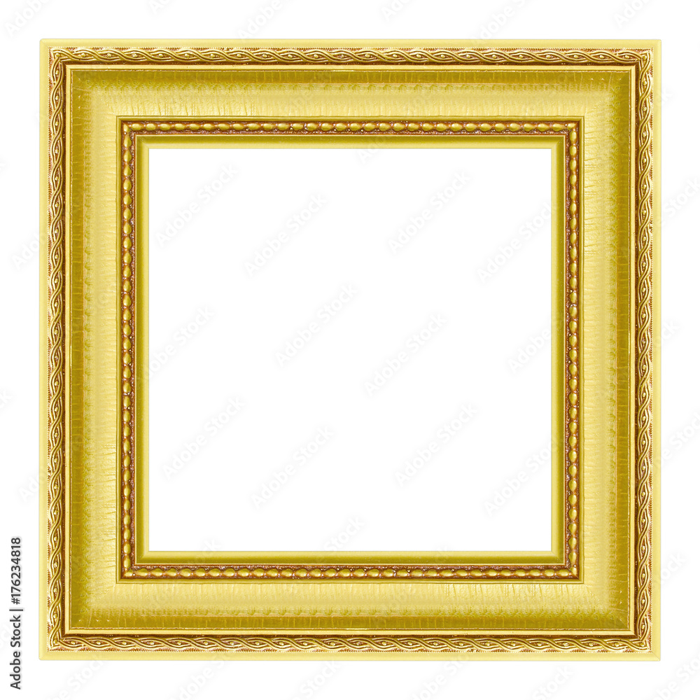 The antique gold frame on the white background The antique gold frame on the white background