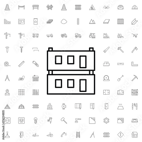 Modular house icon. set of outline construction icons.
