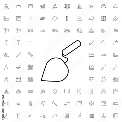 Trowel icon. set of outline construction icons.