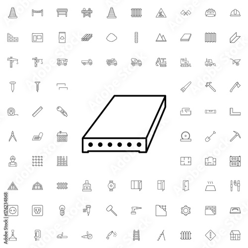 Slab icon. set of outline construction icons.