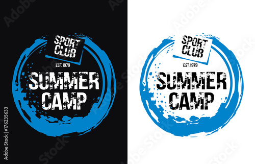 Summer Camp concept. Vector illustration for t-shirt