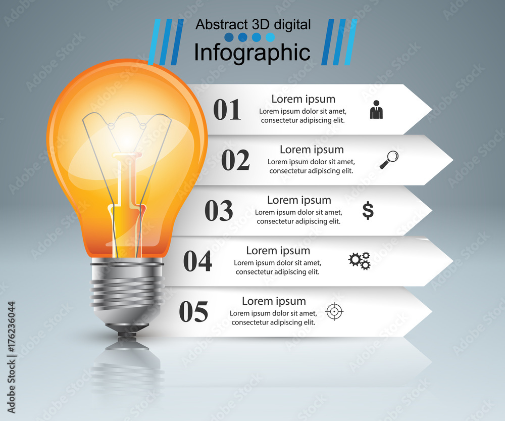 Bulb, light paper infographic Vector eps 10 Bulb, light paper infographic Vector eps 10
