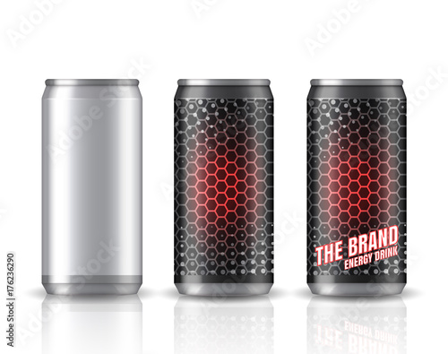 Aluminium bank. Mock up vector illustration.