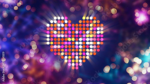 Colorful shiny heart shape ...