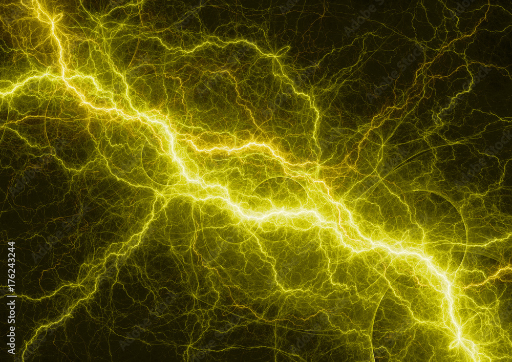 Yellow Lightning Background