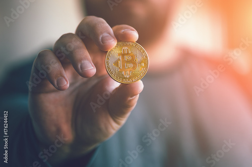 Cryptocurrency golden bitcoin coin