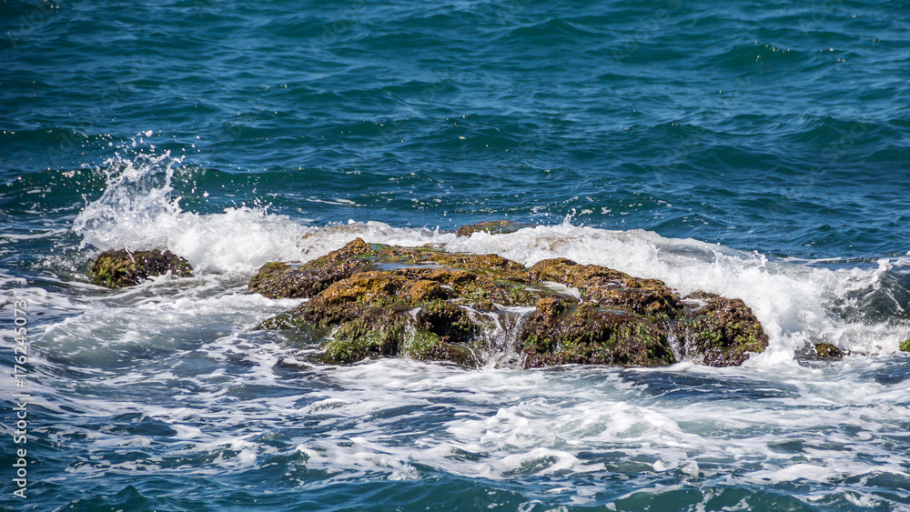 Big Rock in the blue water