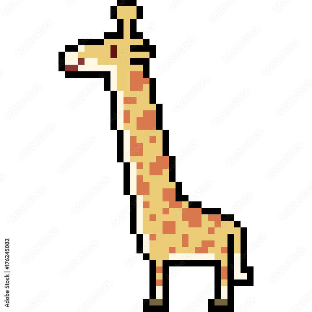 Fototapeta premium vector pixel art giraffe
