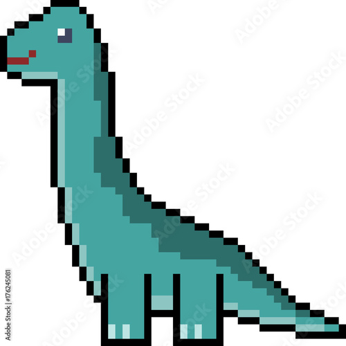 vector pixel art brachiosaurus