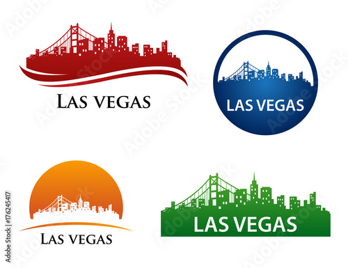 Photography Las Vegas City Skyline Logo Template
