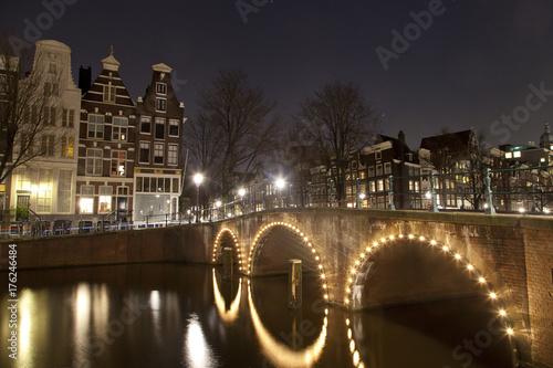 Amsterdam dark night scene