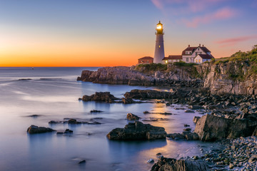 Poster Vuurtoren Portland Head Light kustlandschap Maine  © SeanPavonePhoto