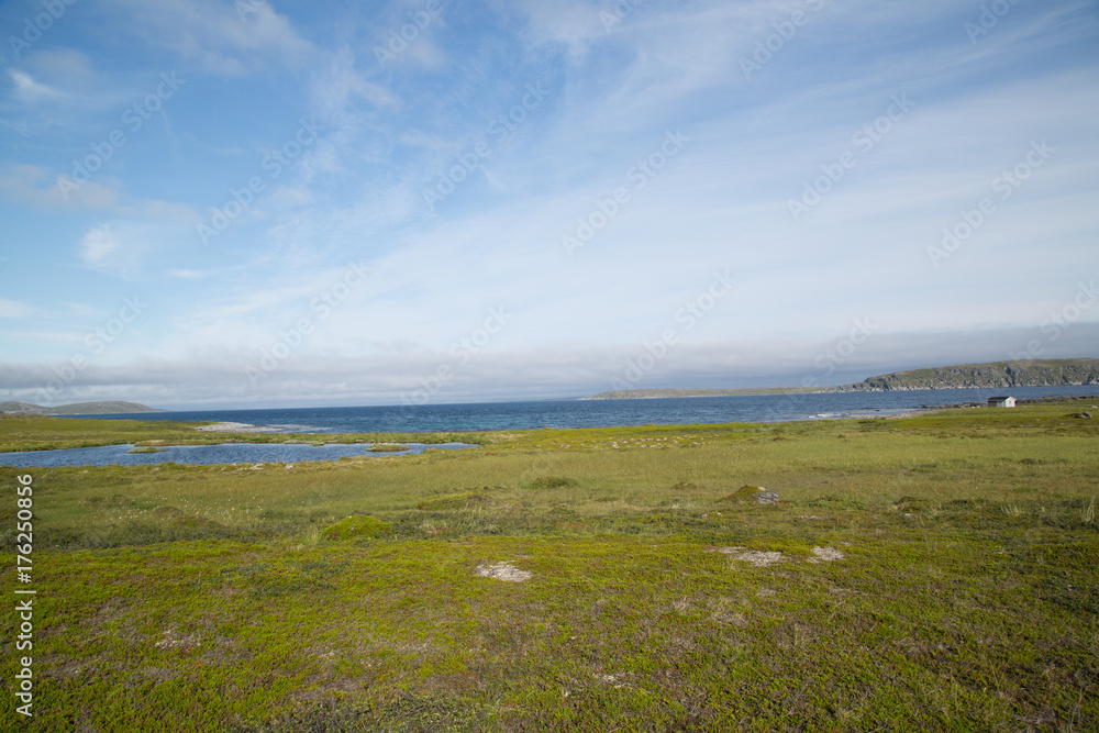 Landscape, east coast North Cape, Stranda, summer Landscape, east coast North Cape, Stranda, summer