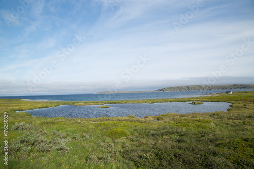 Landscape, east coast North Cape, Stranda, summer