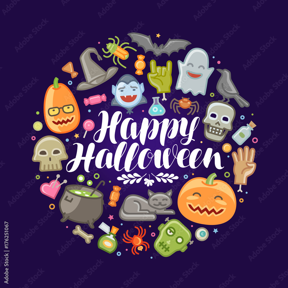 Halloween, concept. Holiday, festival, celebration banner or greeting card. Vector illustration