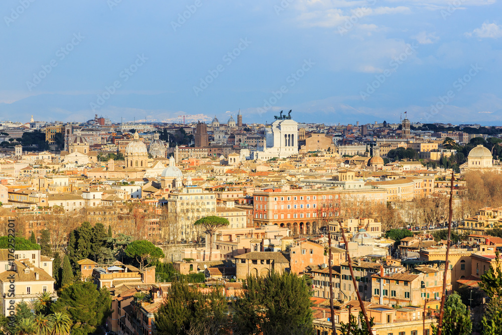Italy, Rome, view of Rome from the hill Gianiculum.
