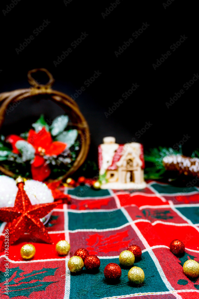 christmas decoration over dark background