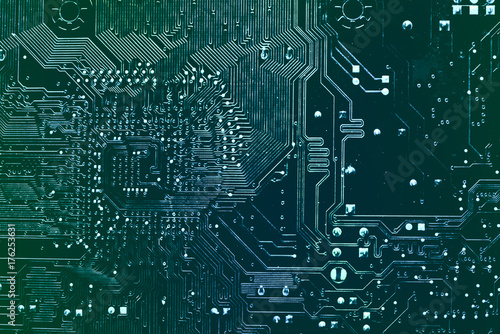 Dark background of the silhouette of the computer motherboard for the design of the company's IT site. Circuit board. Electronic computer hardware technology. Motherboard digital chip.