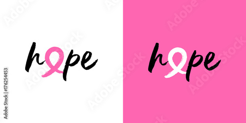 Breast cancer awareness hope pink ribbon quote