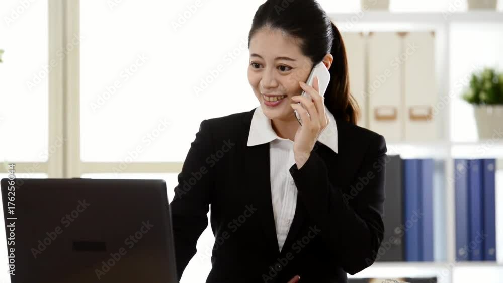 office worker lady using cell phone connecting office worker lady using cell phone connecting