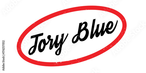 Tory Blue rubber stamp. Grunge design with dust scratches. Effects can be easily removed for a clean, crisp look. Color is easily changed.