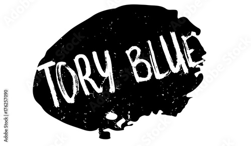 Tory Blue rubber stamp. Grunge design with dust scratches. Effects can be easily removed for a clean, crisp look. Color is easily changed.