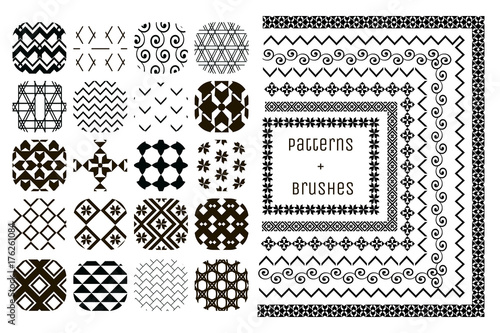 20 Vector Geometric Patterns and 7 Pattern Brushes