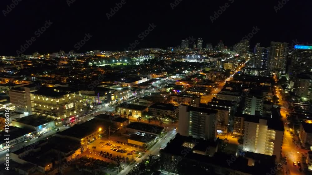 custom made wallpaper toronto digitalAerial Drone video Miami Beach night Alton Road Lincoln 4k