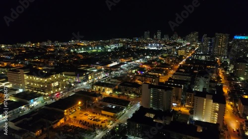 Wallpaper Mural Aerial Drone video Miami Beach night Alton Road Lincoln 4k Torontodigital.ca