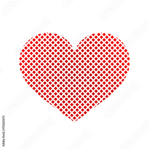 Red heart checkered icon