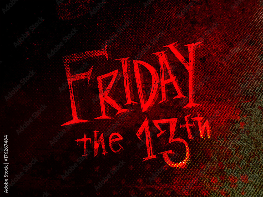 Obraz premium Friday 13th word on grunge wall and bloody background