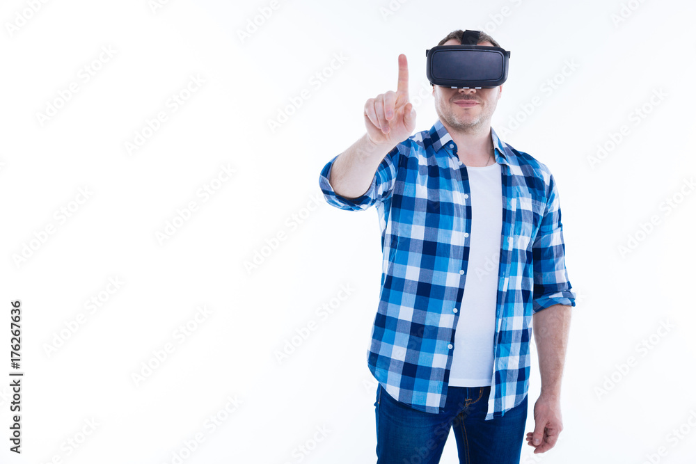 Confident nice man using 3d glasses Confident nice man using 3d glasses