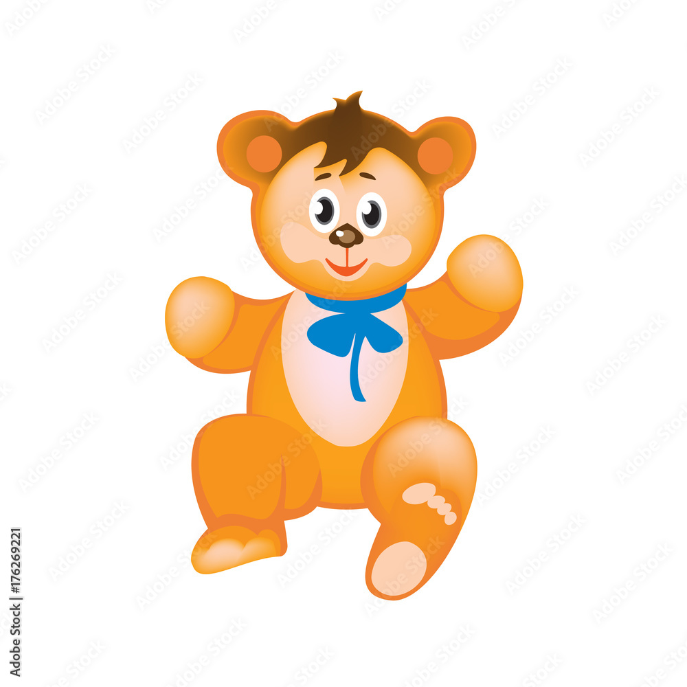 Modern colorful children's toys. Cute funny teddy bear. Modern colorful children's toys. Cute funny teddy bear.