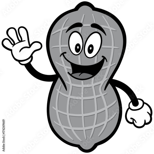 Peanut Waving Illustration