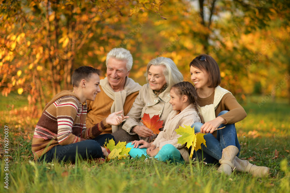 Fototapeta premium Big family having fun 