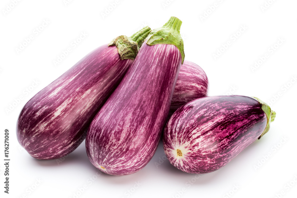 Fresh eggplants, aubergine on a white background. Fresh eggplants, aubergine on a white background.