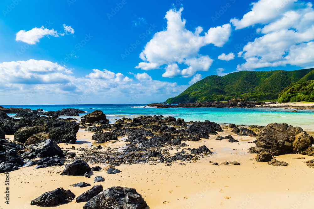 Fototapeta premium Tebiro beach.I shot in Akaogi Tatsugo-cho Oshima-gun Kagoshima Prefecture Japan.