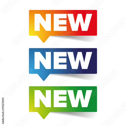 New label speech bubble set