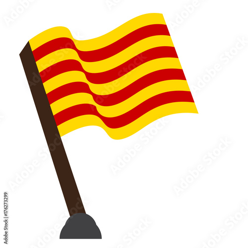 Tableau sur toile Isolated flag of Catalonia on a white background, Vector illustration