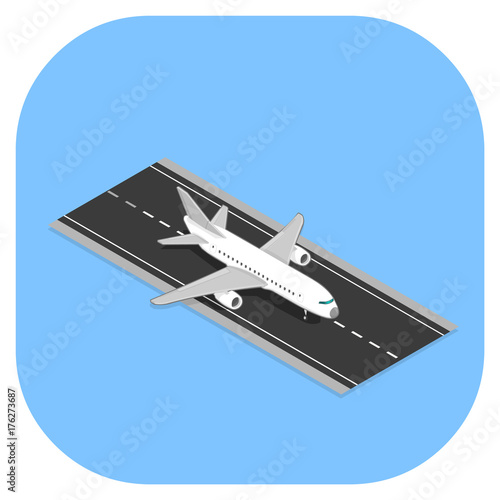 Isometric Aircraft on Runway.

Illustration vector passenger jet.