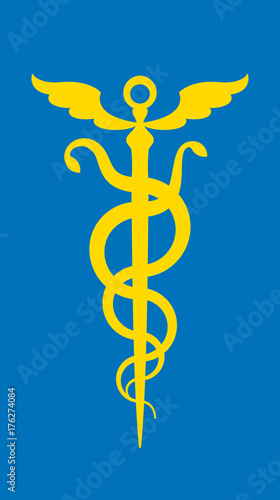 CADUCEUS. Mercury's wand / Apollo Staff. The Symbol of Transformation, Metamorphoses, Synthesis and The Emblem of Commerce, Reconciliation, Healing. (Mystic Sign).