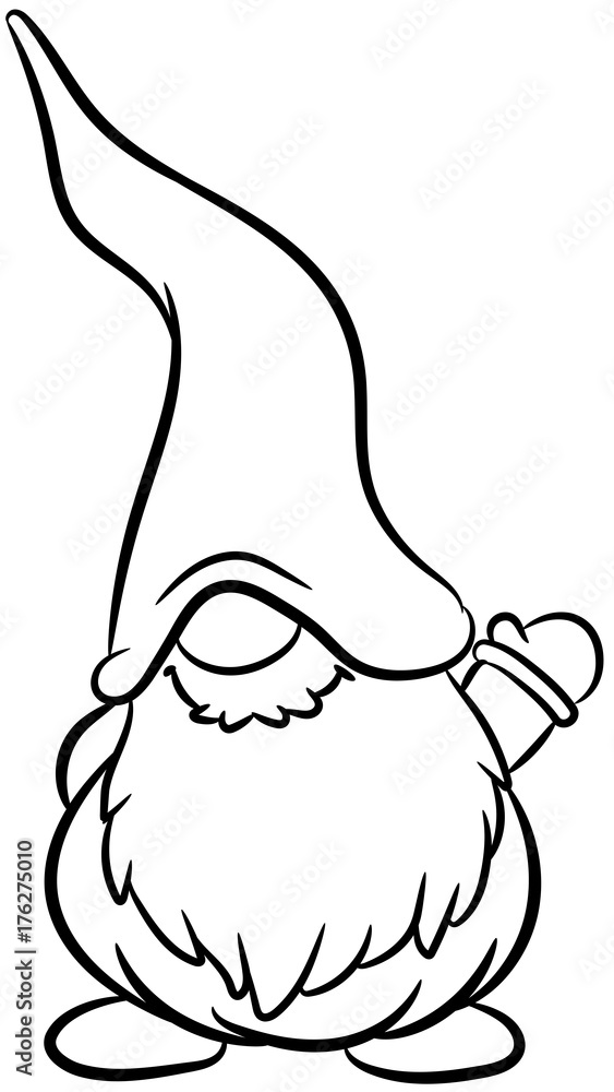 Obraz premium Niedlicher Weihnachtswichtel - Vektor-Illustration