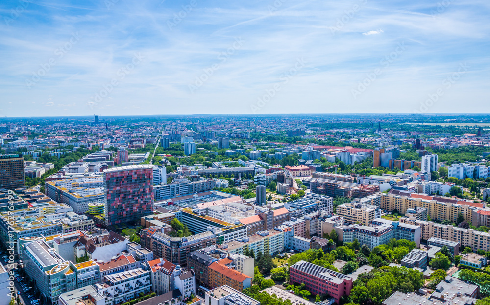 Beautiful top view of the skyline of Berlin