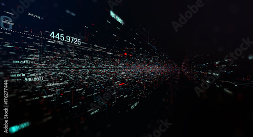 Fototapeta Naklejka Na Ścianę i Meble -  Transfer and storage of data sets/Economic indicators of world markets. Data transmission channel. Motion of digital data flow. Transferring of big data