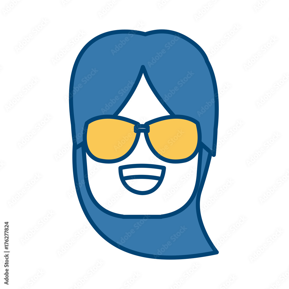 Girl with sunglasses icon vector illustration graphic design Girl with sunglasses icon vector illustration graphic design