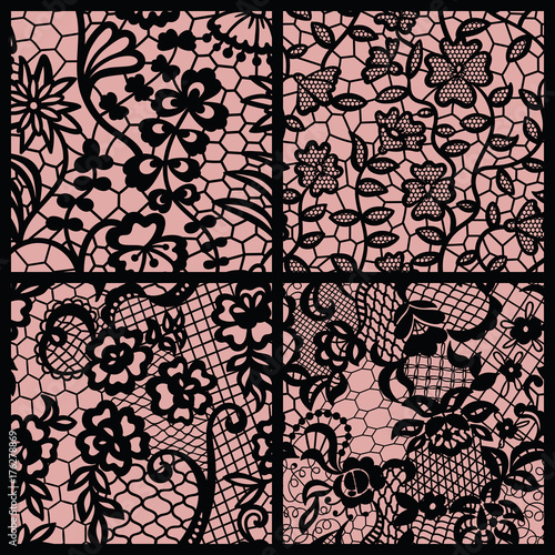 Set of lacy patterns.