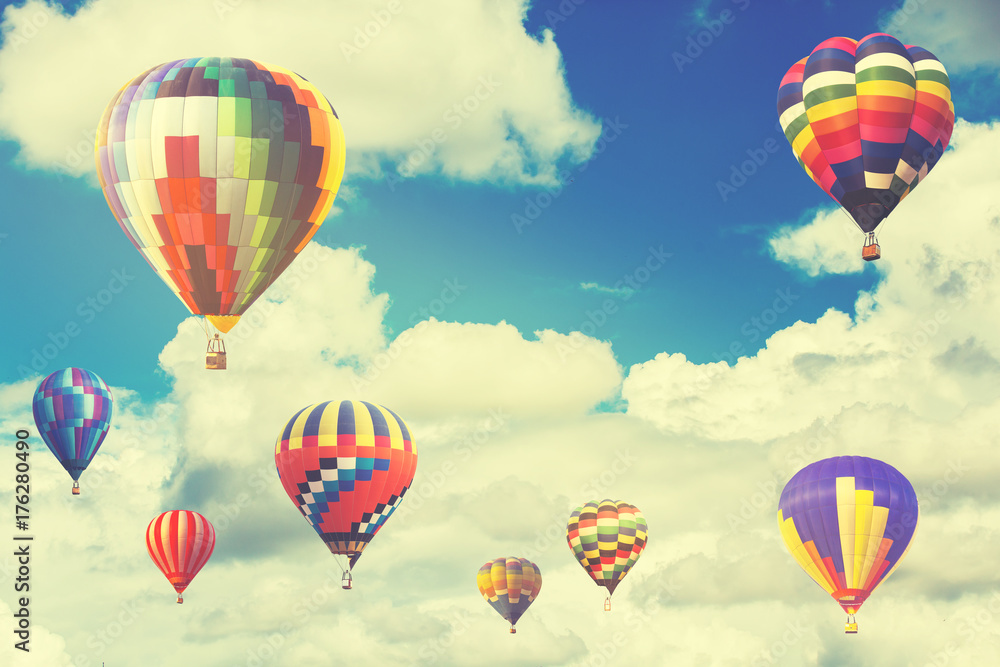 Obraz premium Hot air color balloon