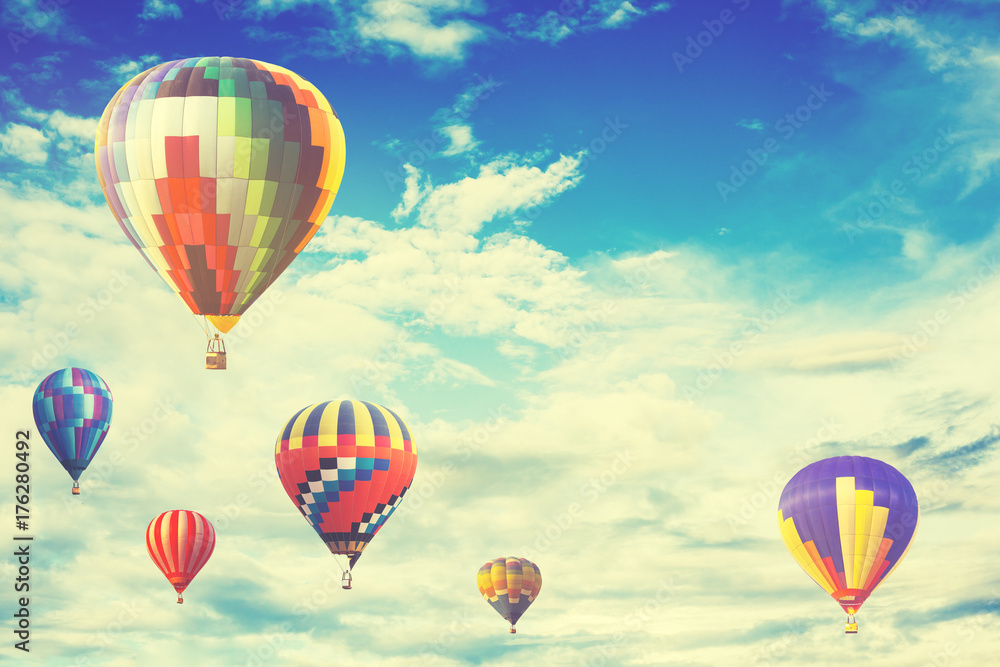 Obraz premium Hot air color balloon