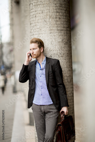 Ginger businessman waiting ...